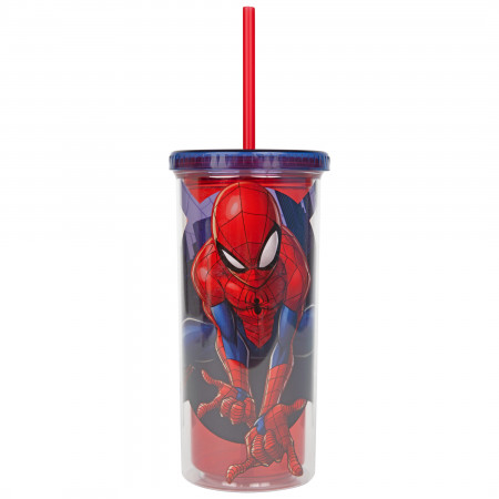Marvel Comics Spider-Man Palms Out & Ready 20oz Travel Cup with Straw